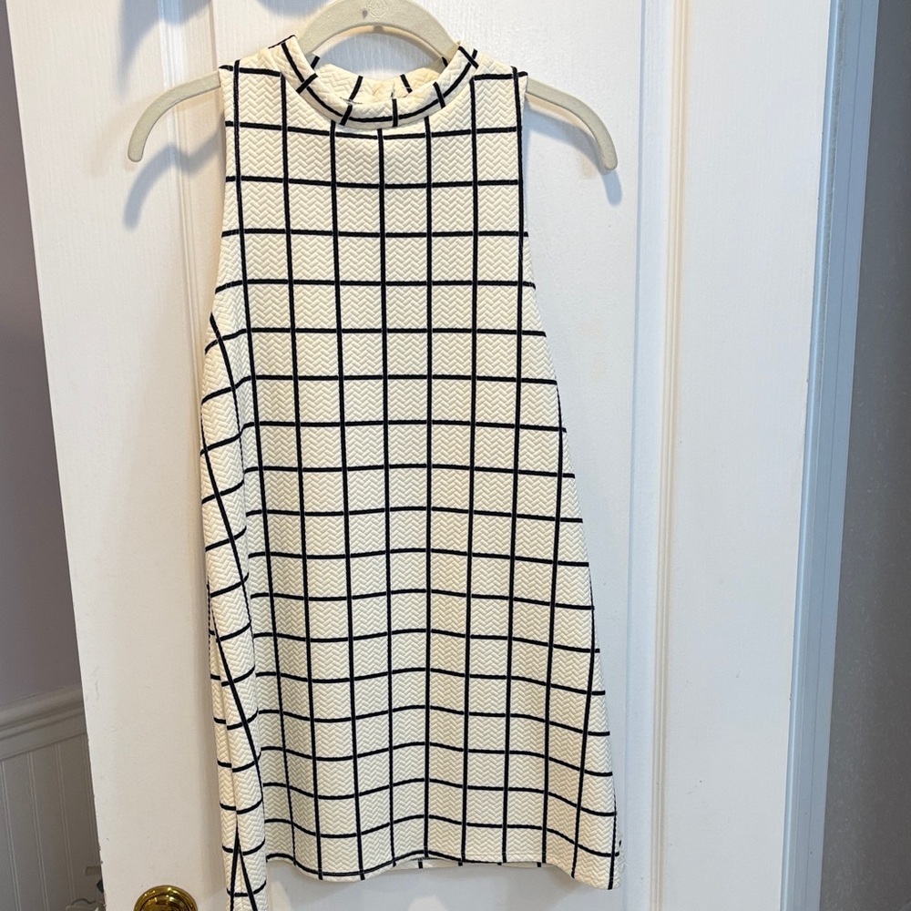 NWOT Cooperative Black and White Grid Dress